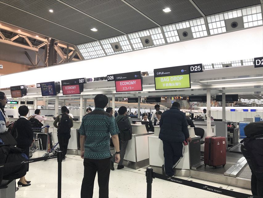 フィジーエアウェイズ チェックインカウンター