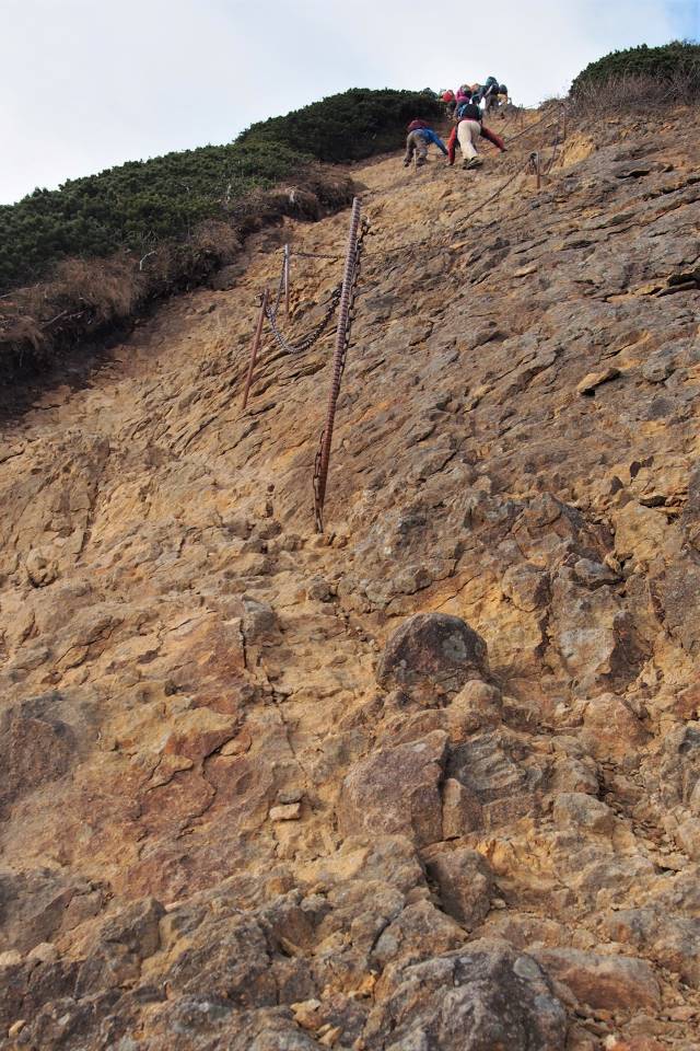 山頂への急登